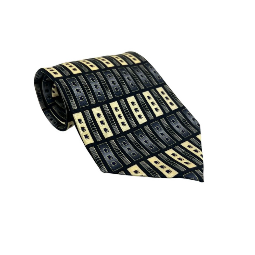 Bergamo New York Silk Geometric Pattern Necktie‎ Men's Formal Business